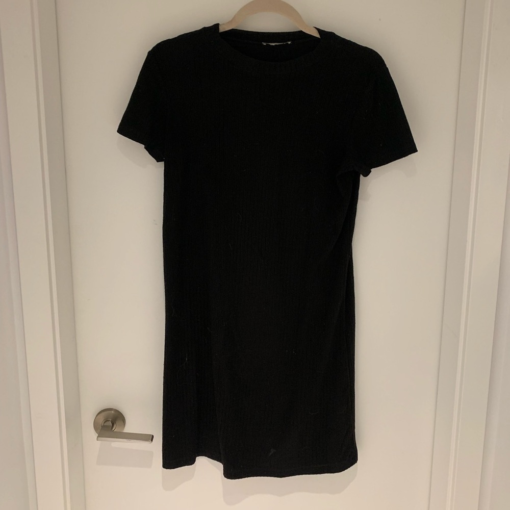 Zara Ribbed Velvet T Shirt Dress